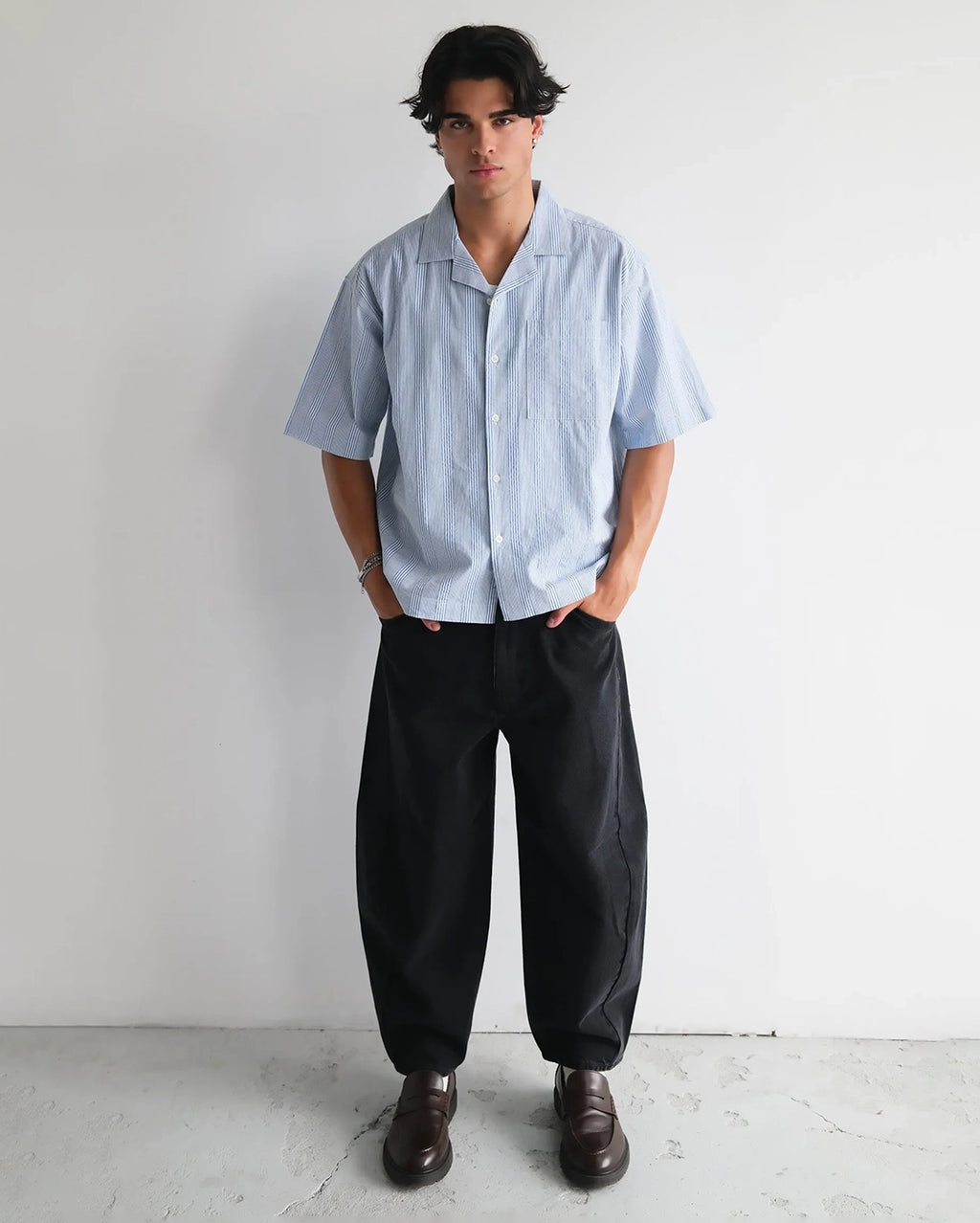 Bobby Camp Short Sleeve Shirt - Blue Stripe