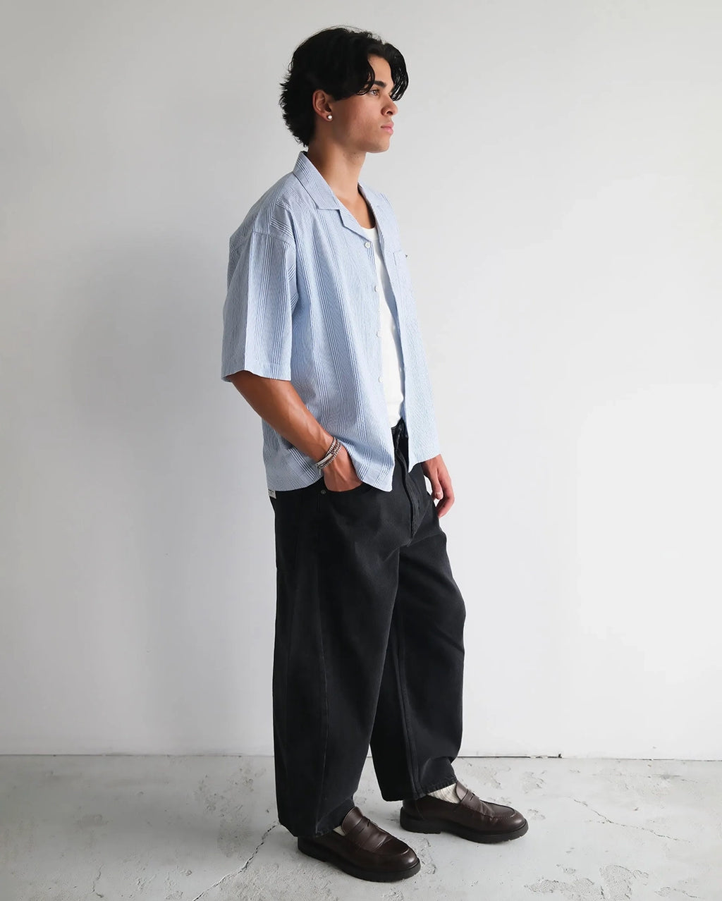 Bobby Camp Short Sleeve Shirt - Blue Stripe