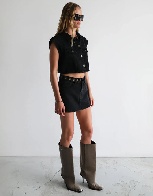 95 Mid Rise Aline Skirt - Brie Eyelet by Abrand - view 2