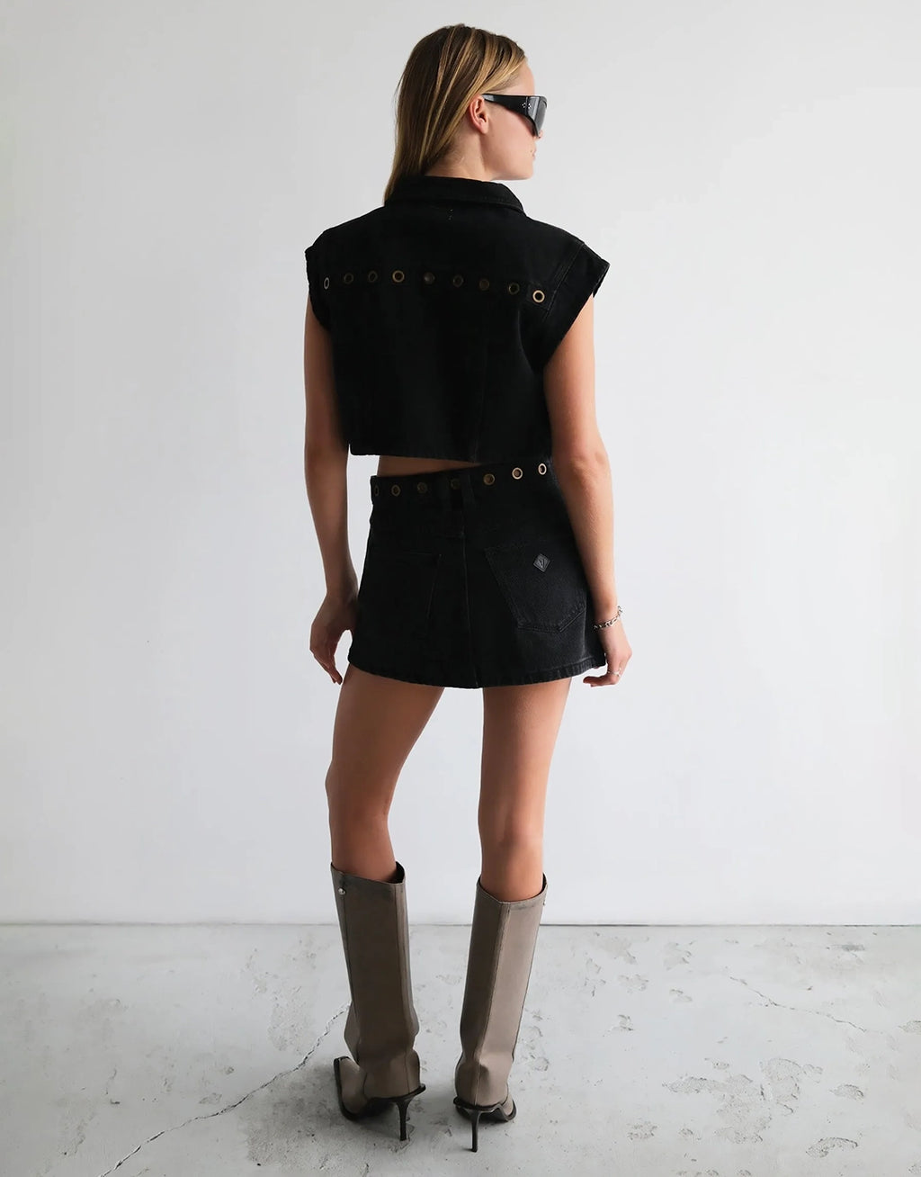 95 Mid Rise Aline Skirt - Brie Eyelet