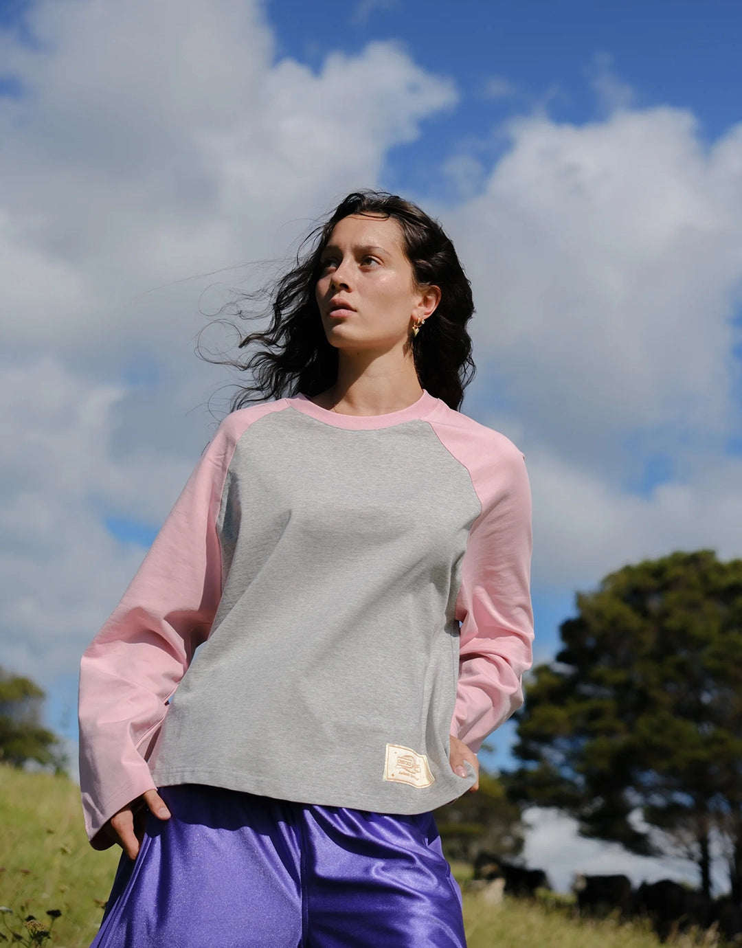 Crew Raglan Jersey - Grey/Pink by Checks Downtown