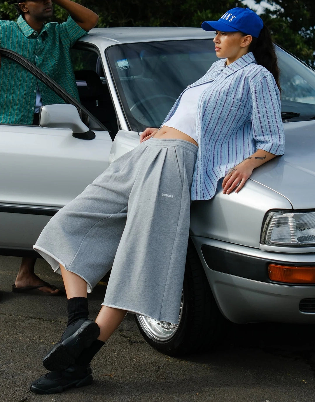 Lark Sweatshorts - Grey Marle Grey Marle XS by Checks Downtown - view 4