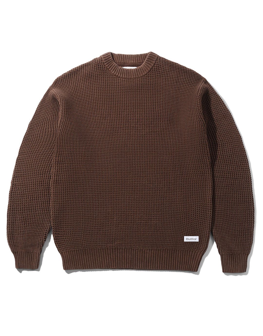 Distressed Waffle Knit Sweater - Washed Bark by Butter Goods - view 2