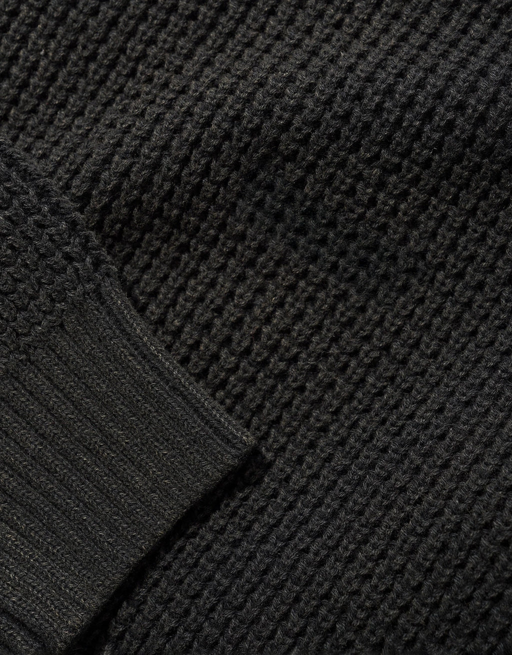 Distressed Waffle Knit Sweater - Washed Black by Butter Goods - view 2