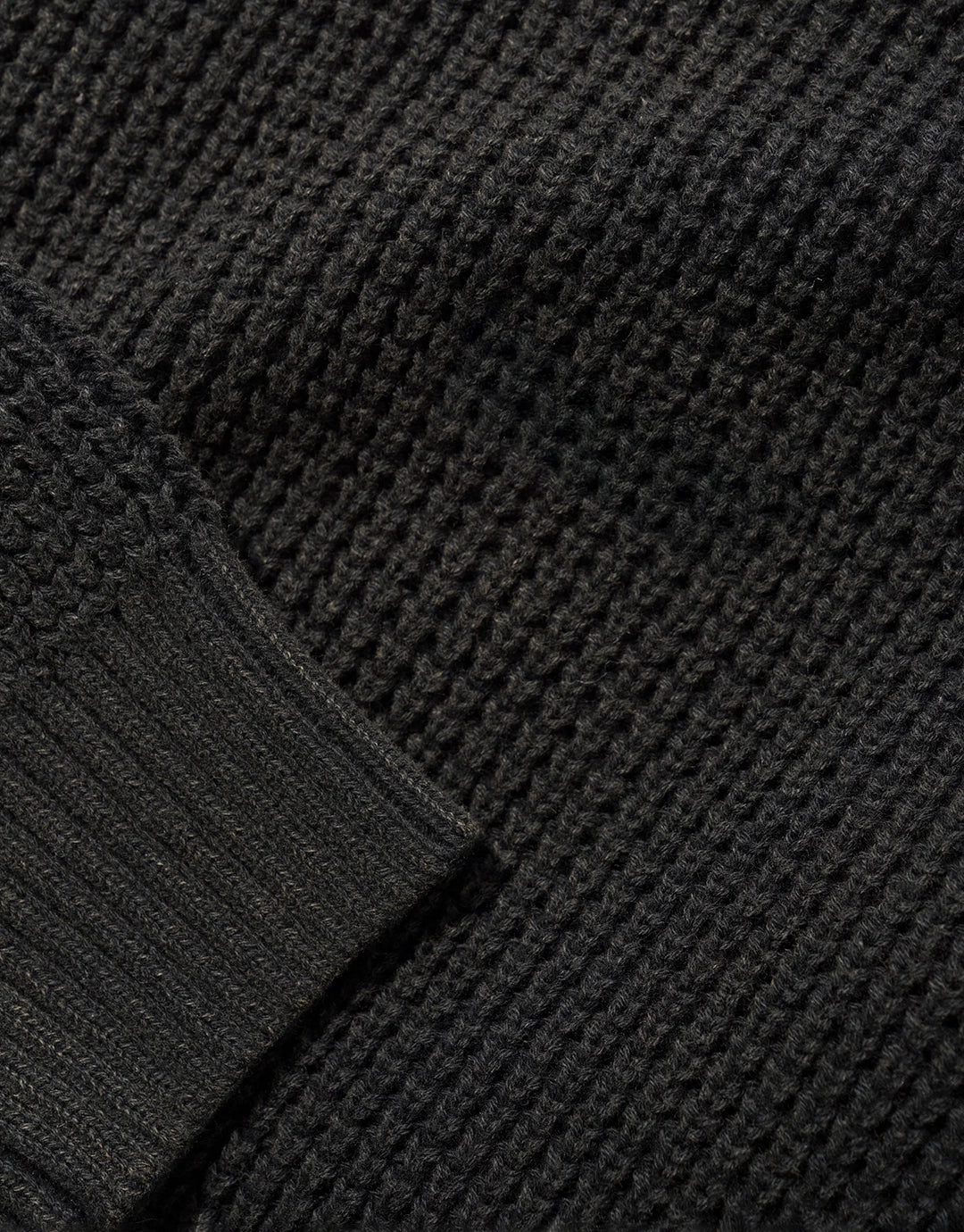 Distressed Waffle Knit Sweater - Washed Black by Butter Goods - view 2