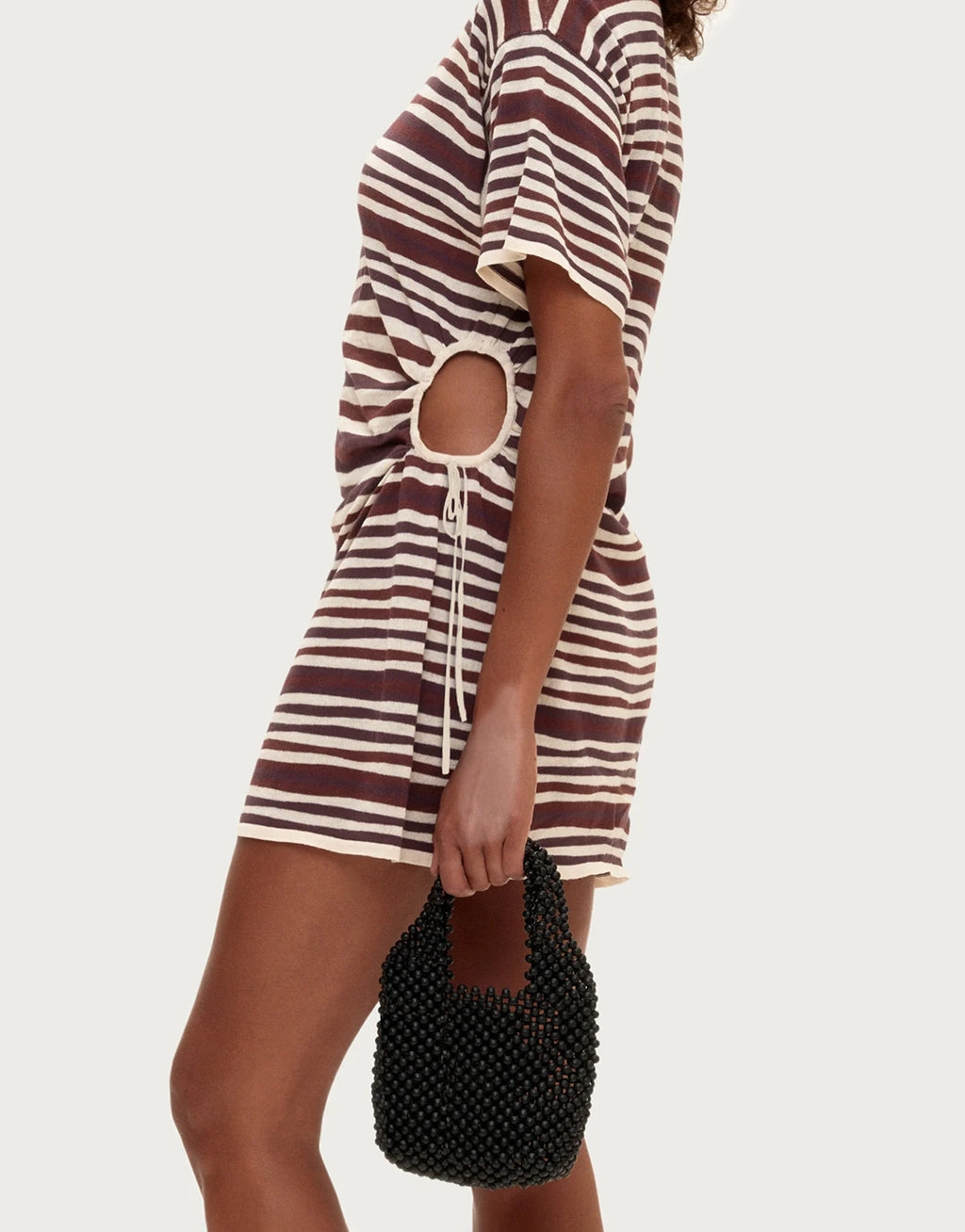 T-Shirt Knit Dress - Chocolate Stripe