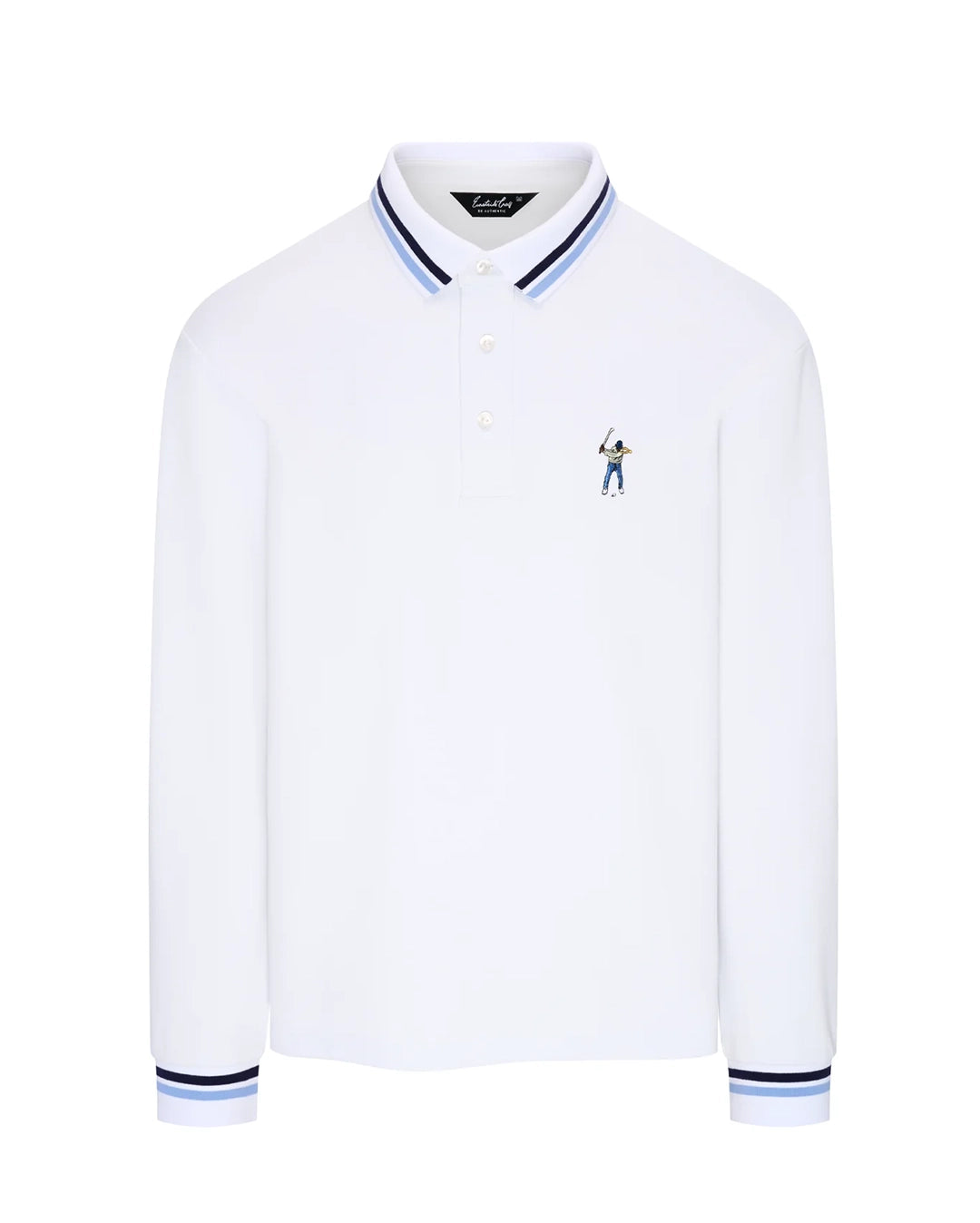 Long Sleeve Mid Weight Polo - Bright White