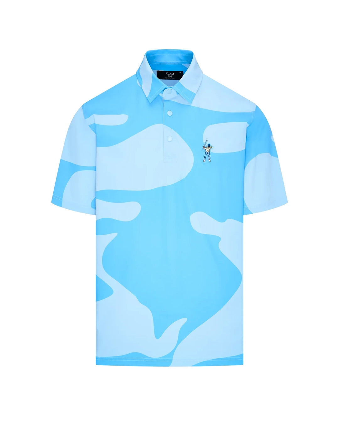 Camo Snap Placket Polo - Polaris Blue/Provence Blue