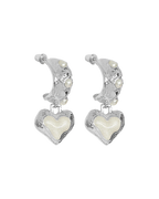 Elena Earrings - Silver Pearl by Mountain and Moon - view 5