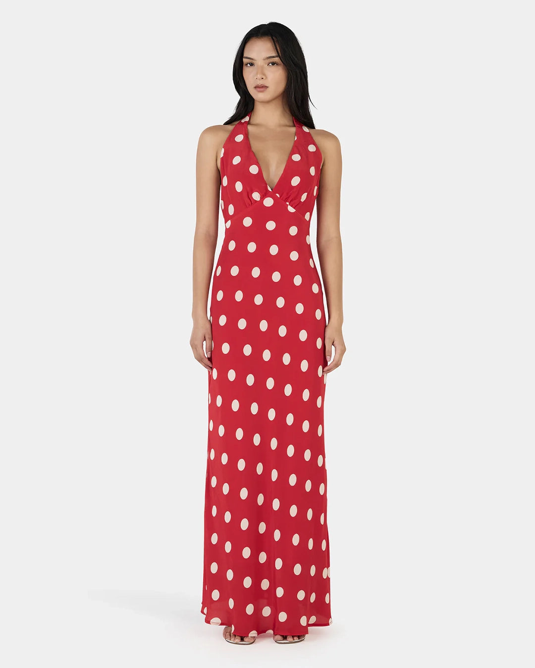 Elyse Maxi Dress - Red Polka