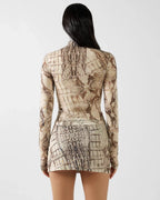Ellio Long Sleeve Top - Scale Print by By Dyln - view 2