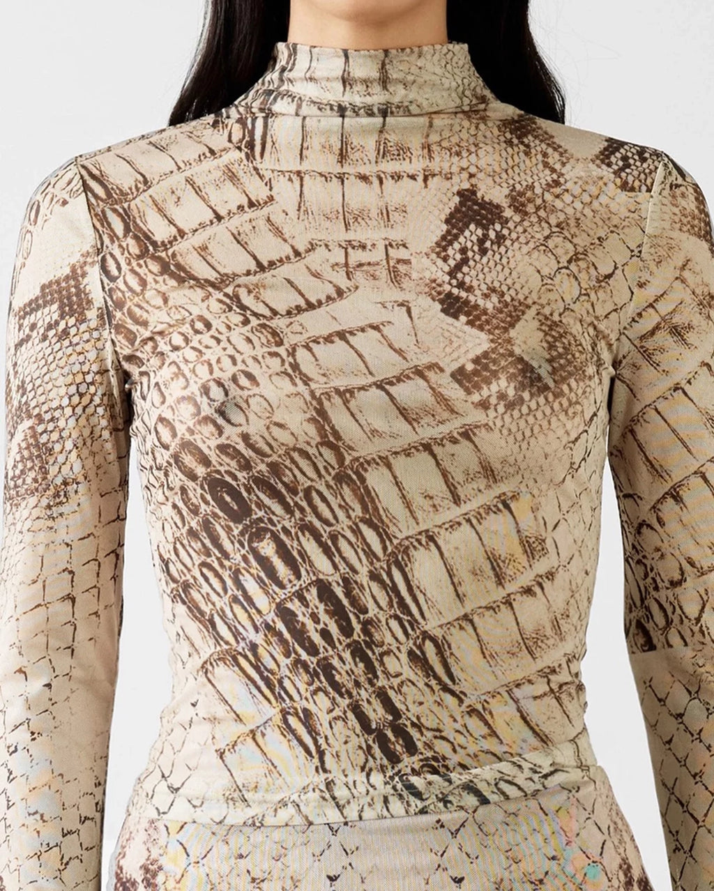 Ellio Long Sleeve Top - Scale Print