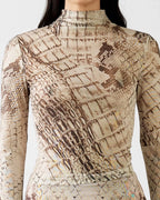 Ellio Long Sleeve Top - Scale Print by By Dyln - view 3