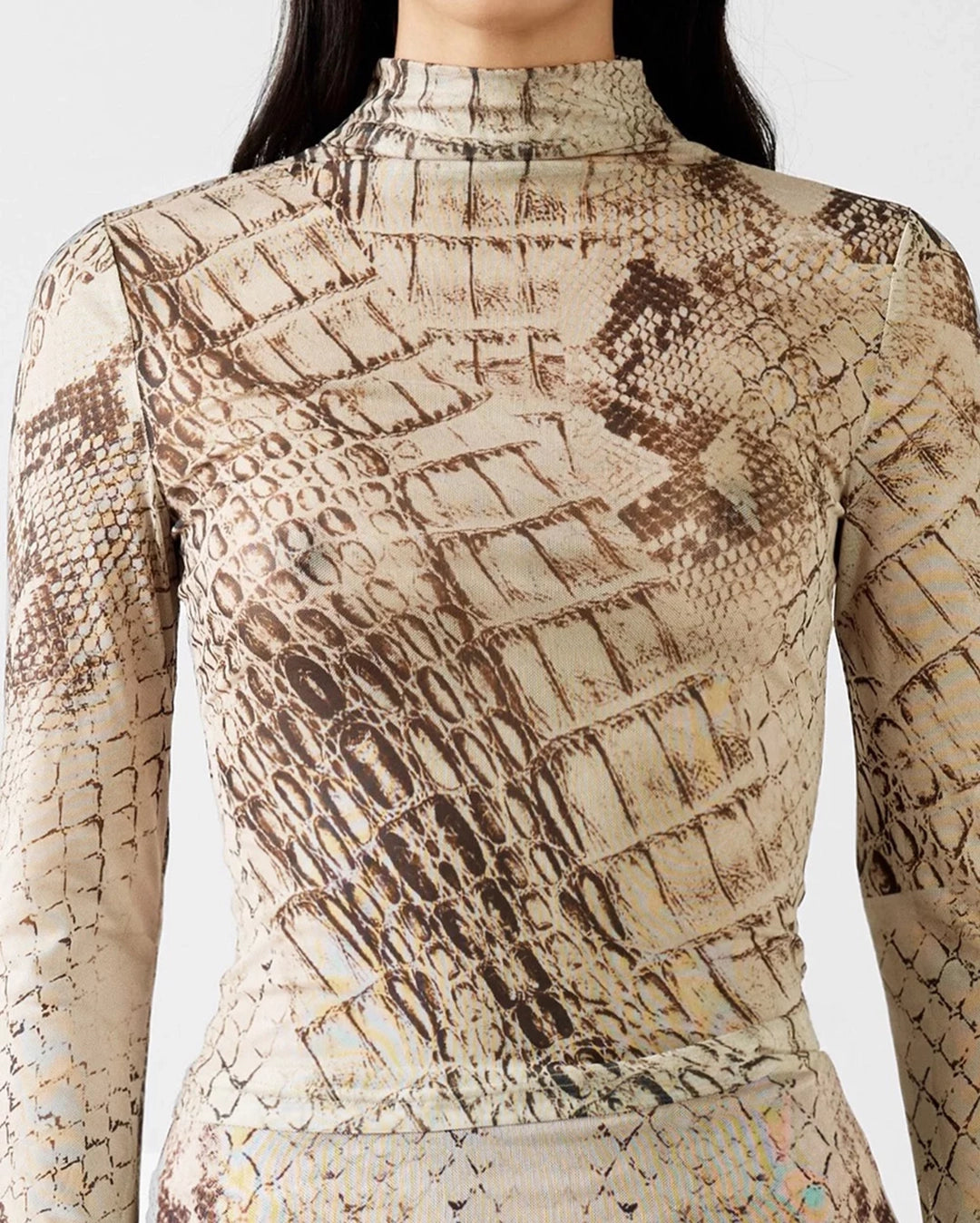 Ellio Long Sleeve Top - Scale Print