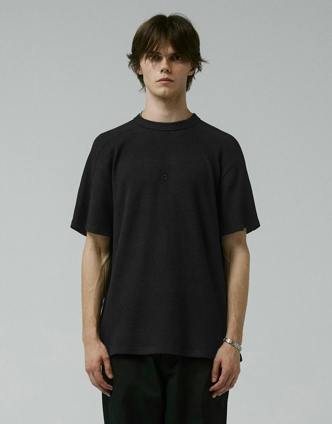Franchise Waffle Short Sleeve T-Shirt - Black
