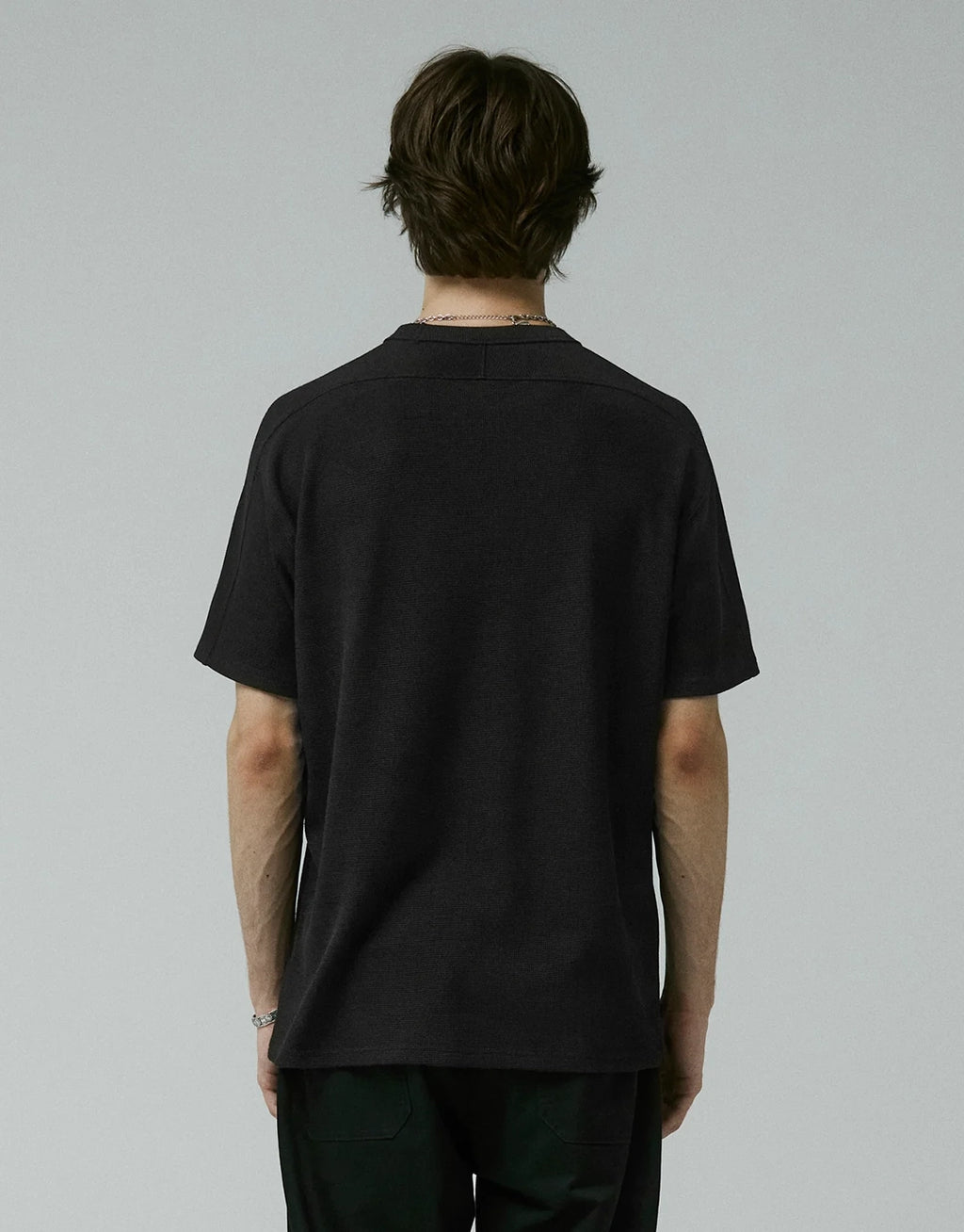 Franchise Waffle Short Sleeve T-Shirt - Black