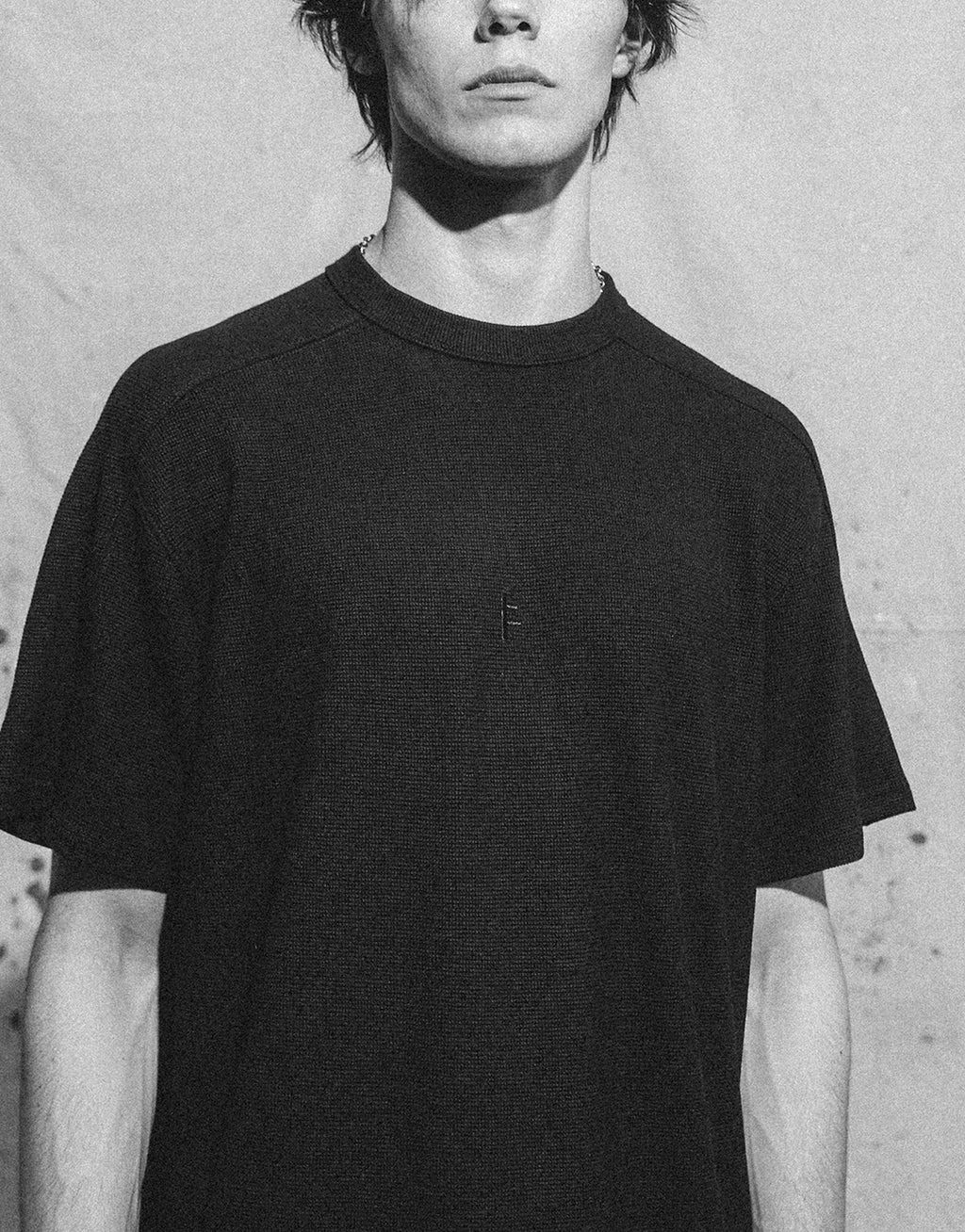 Franchise Waffle Short Sleeve T-Shirt - Black