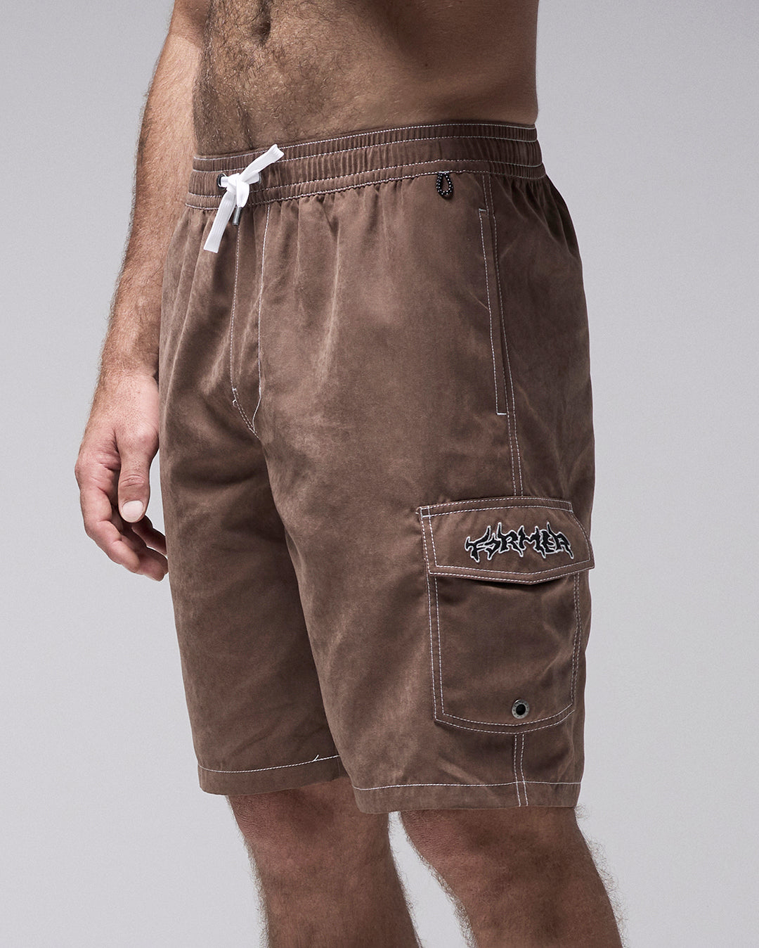 Swans Cargo 21" Swim Shorts - Chocolate