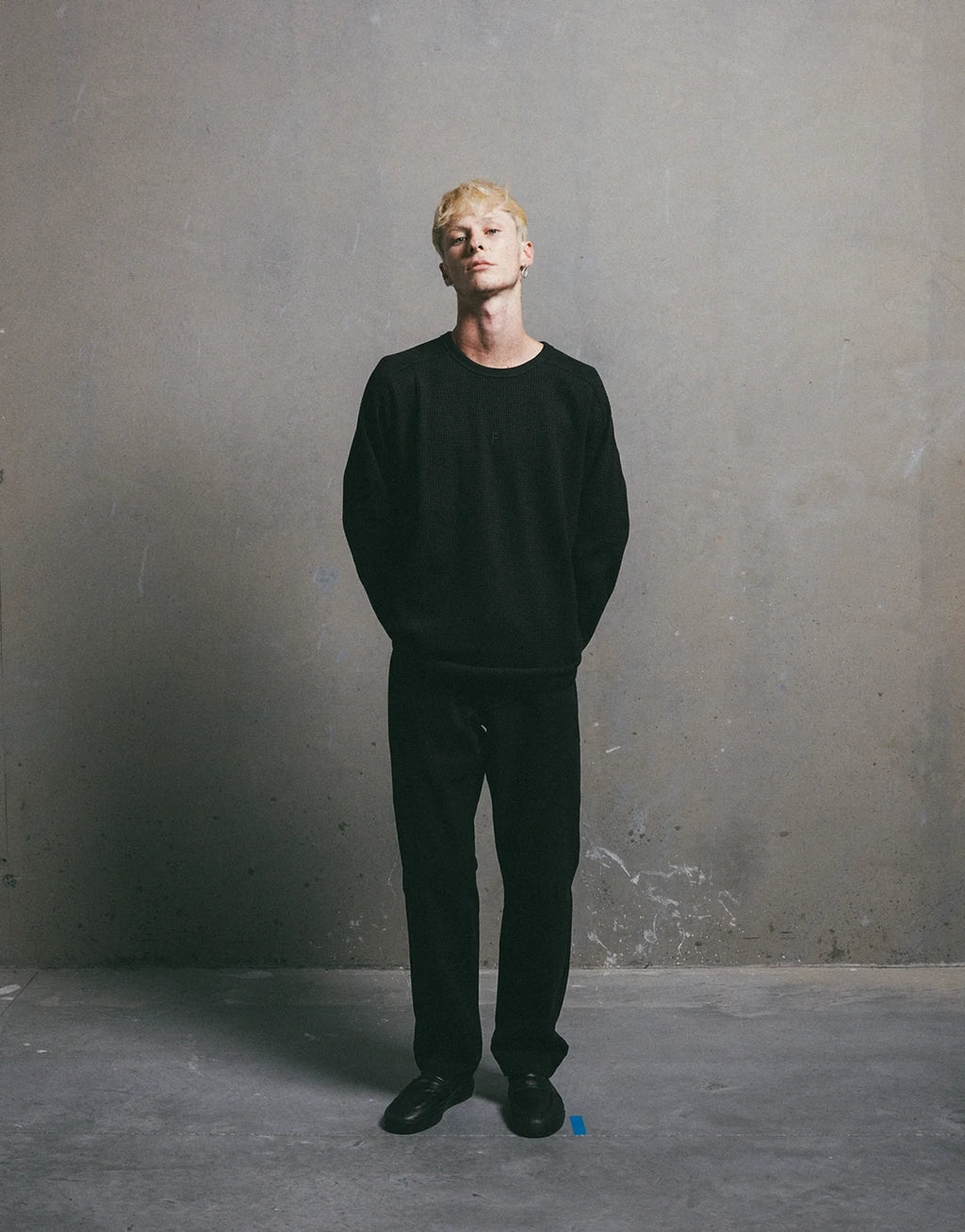 Franchise Waffle Long Sleeve T-Shirt - Black