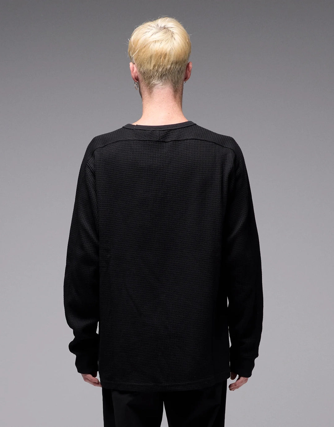 Franchise Waffle Long Sleeve T-Shirt - Black