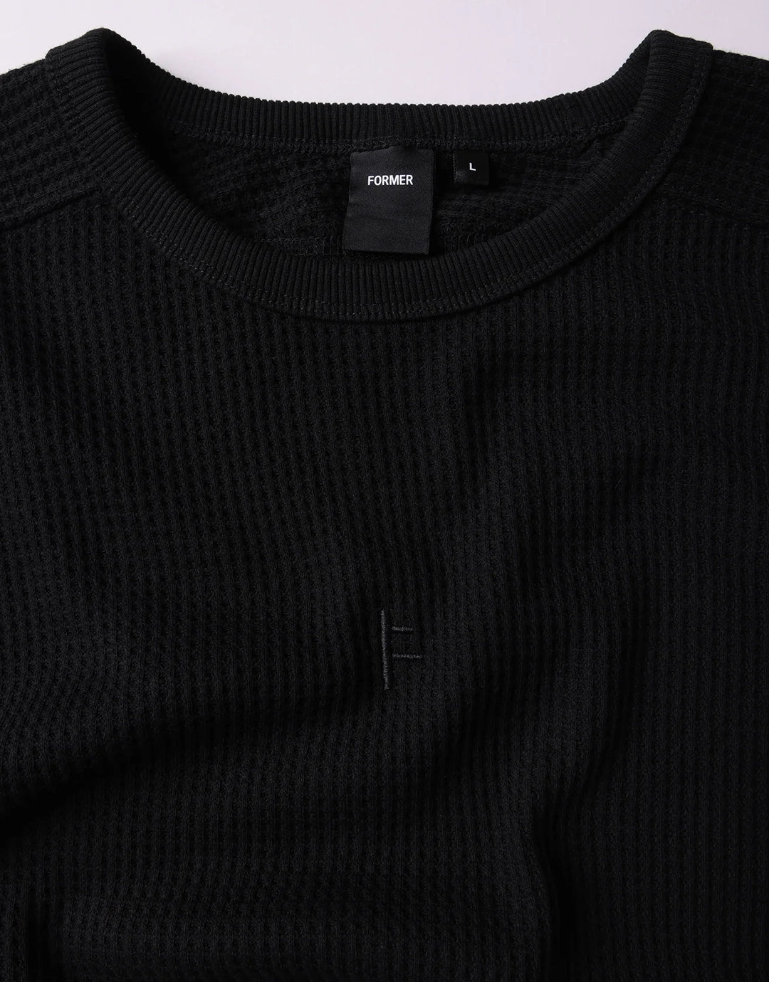 Franchise Waffle Long Sleeve T-Shirt - Black
