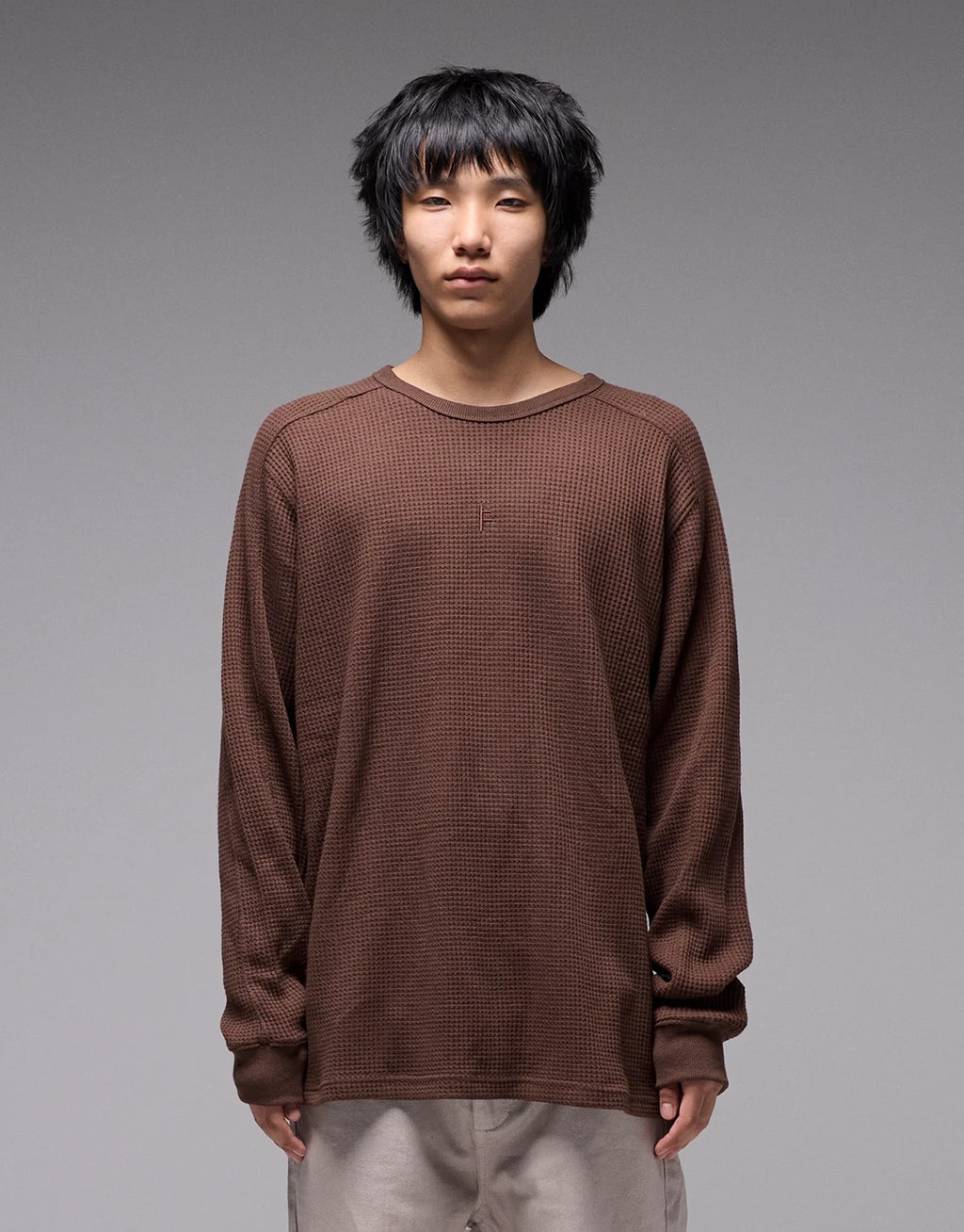 Franchise Waffle Long Sleeve T-Shirt - Chocolate