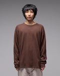Franchise Waffle Long Sleeve T-Shirt - Chocolate by Former