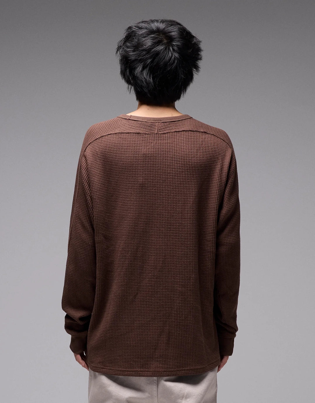 Franchise Waffle Long Sleeve T-Shirt - Chocolate