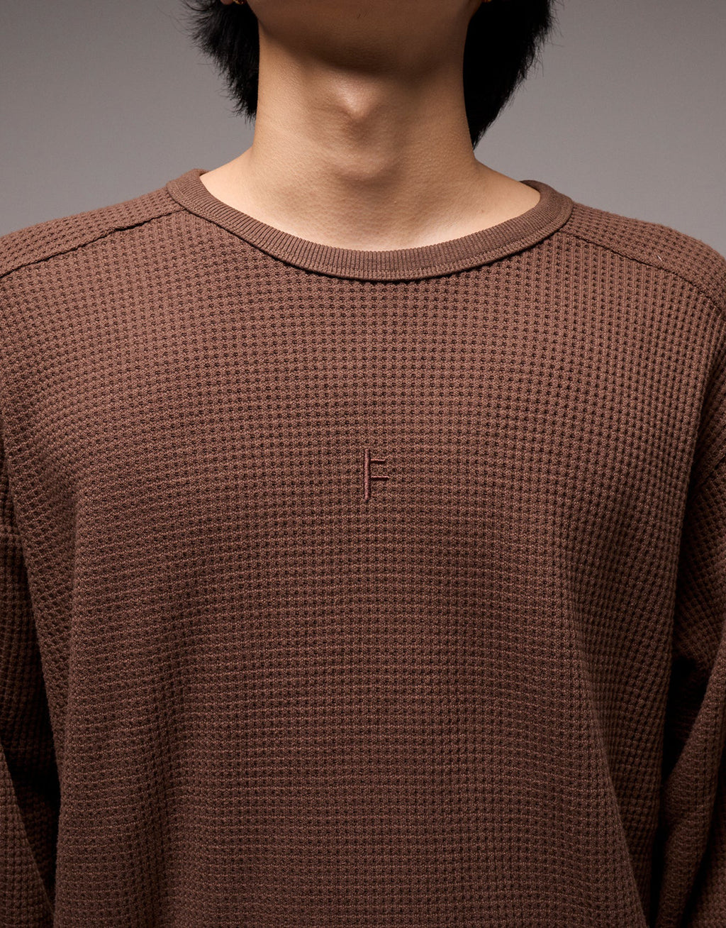 Franchise Waffle Long Sleeve T-Shirt - Chocolate