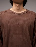 Franchise Waffle Long Sleeve T-Shirt - Chocolate by Former - view 3