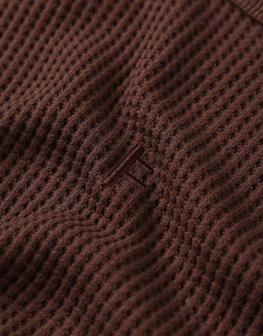 Franchise Waffle Long Sleeve T-Shirt - Chocolate