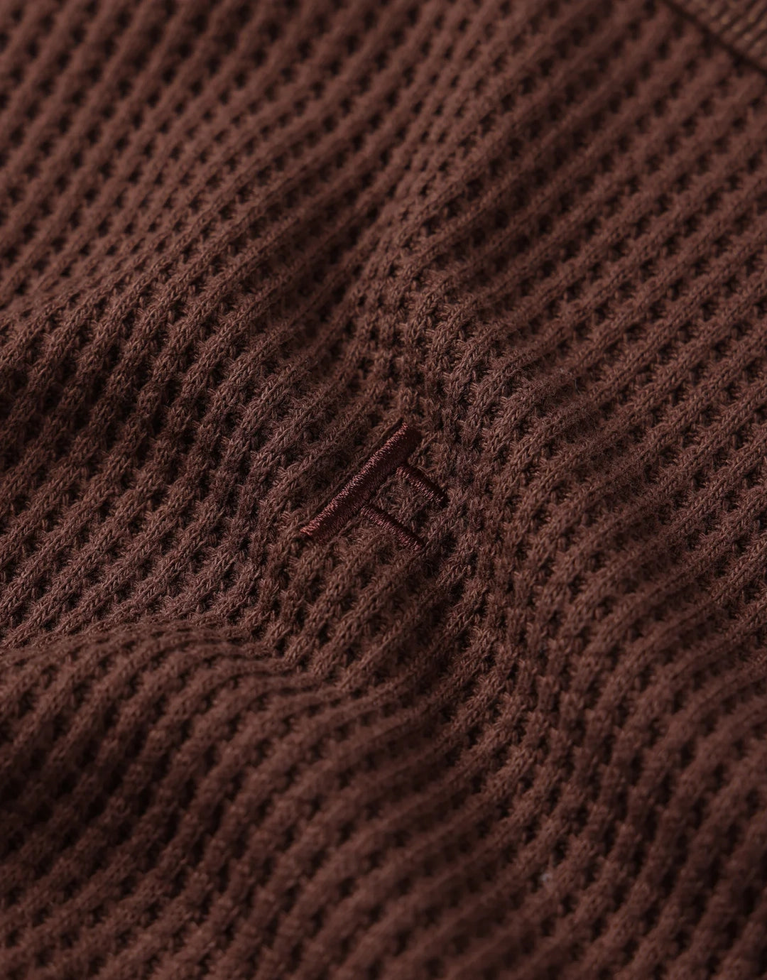 Franchise Waffle Long Sleeve T-Shirt - Chocolate