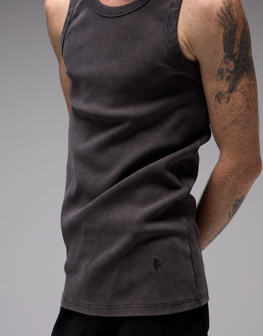 Acid Rib Singlet - Washed Black