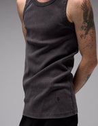 Acid Rib Singlet - Washed Black by Former - view 3