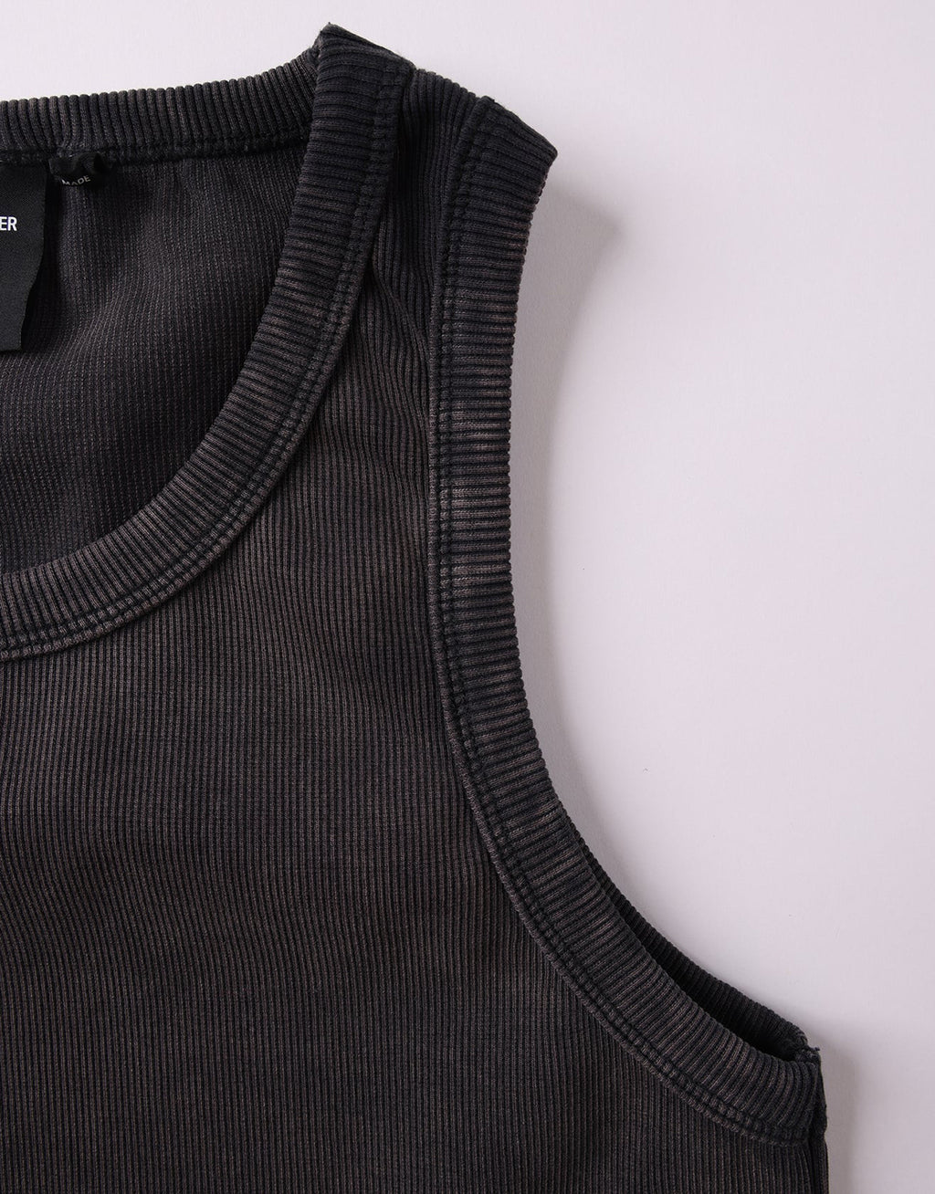 Acid Rib Singlet - Washed Black