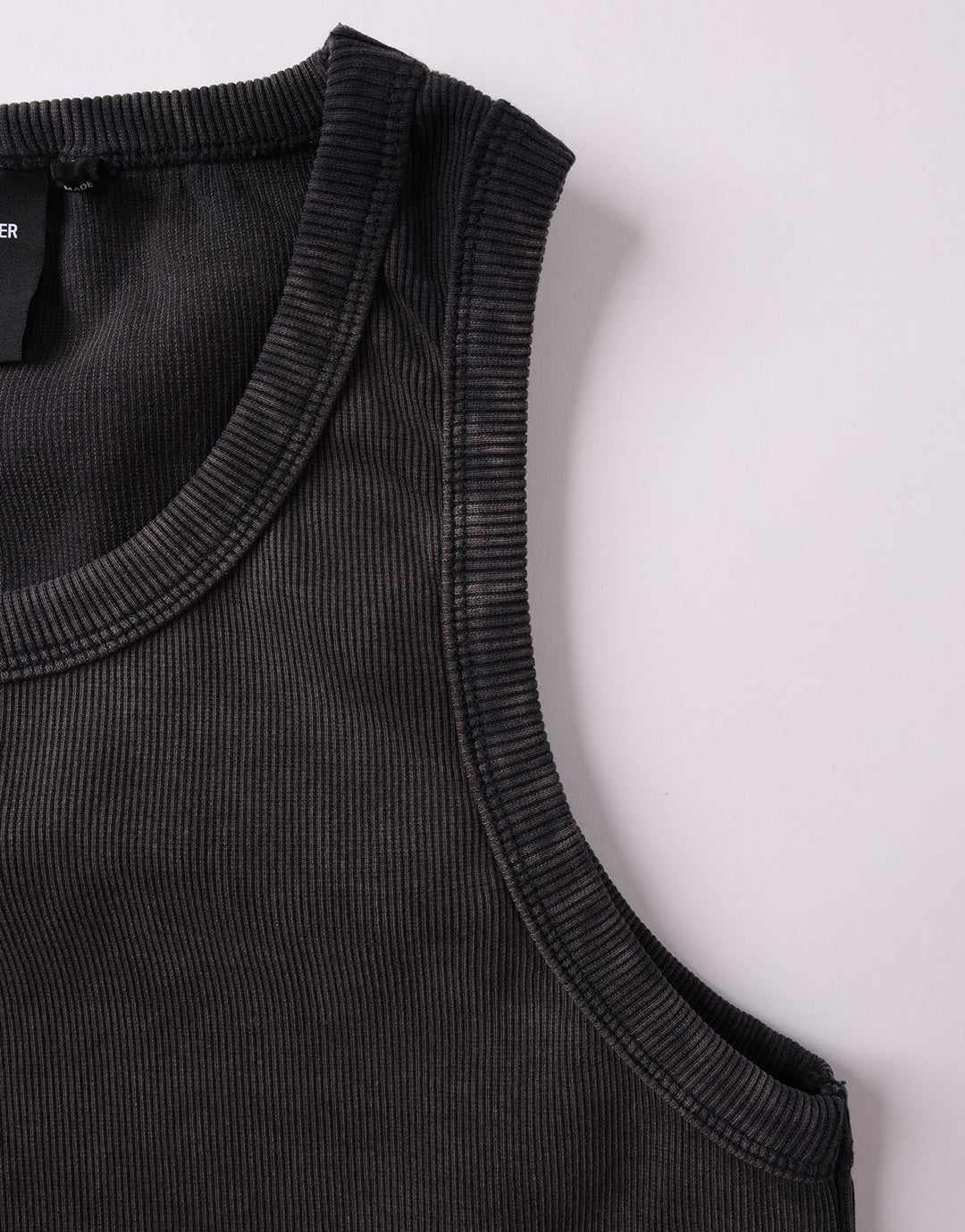 Acid Rib Singlet - Washed Black