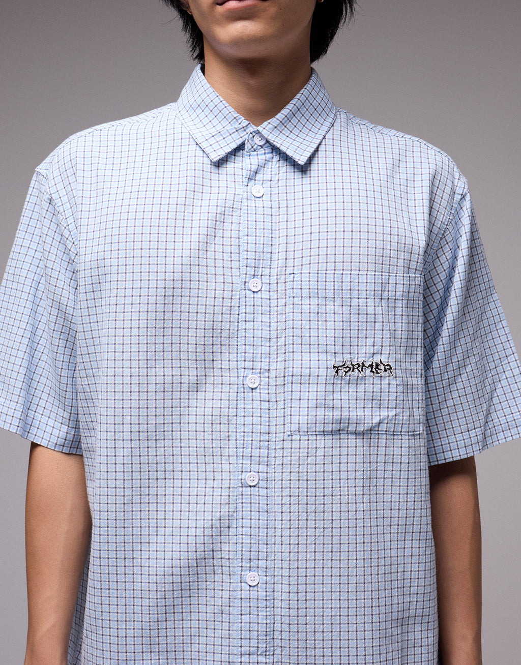 Vivian Check Short Sleeve Shirt - Blue