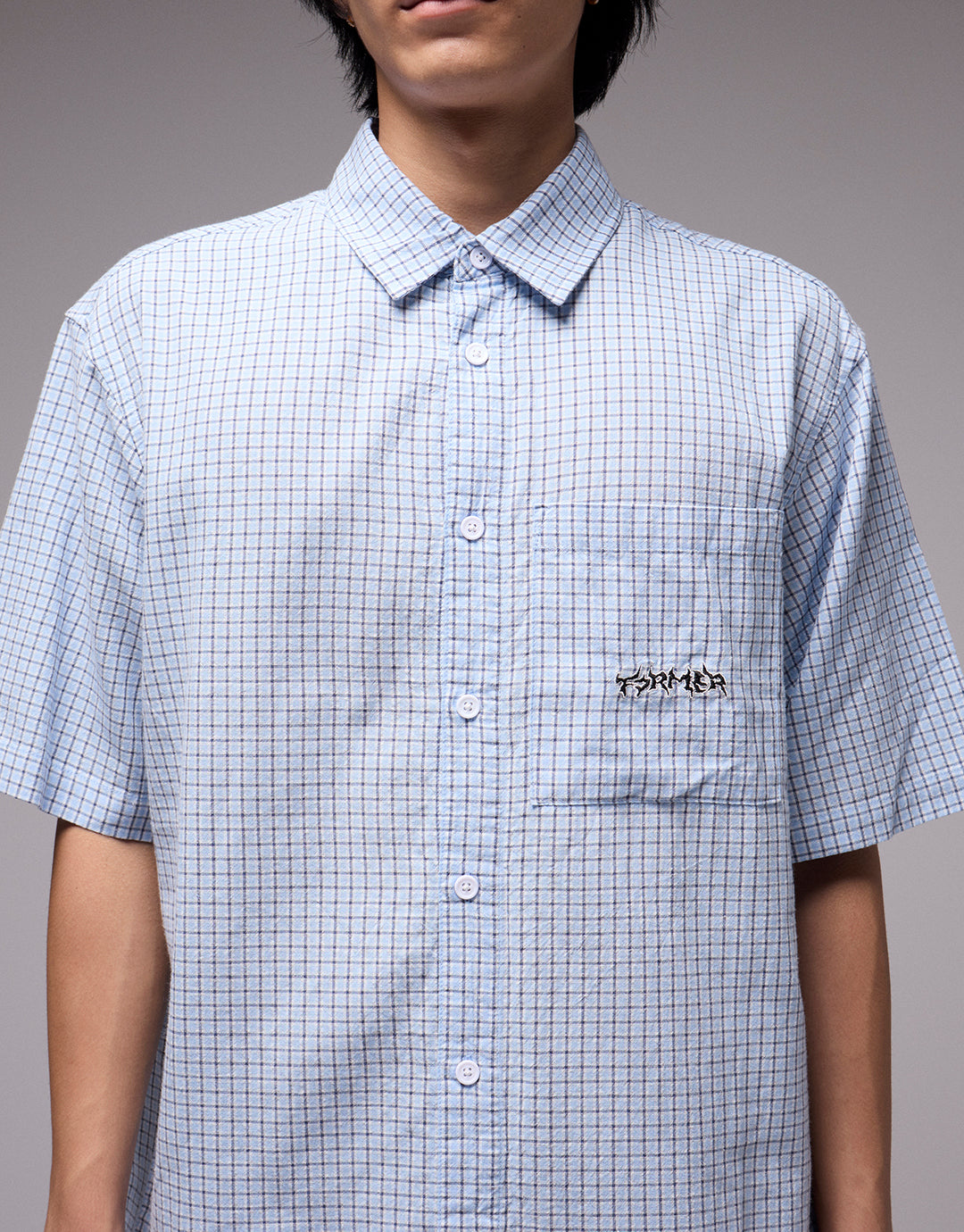 Vivian Check Short Sleeve Shirt - Blue