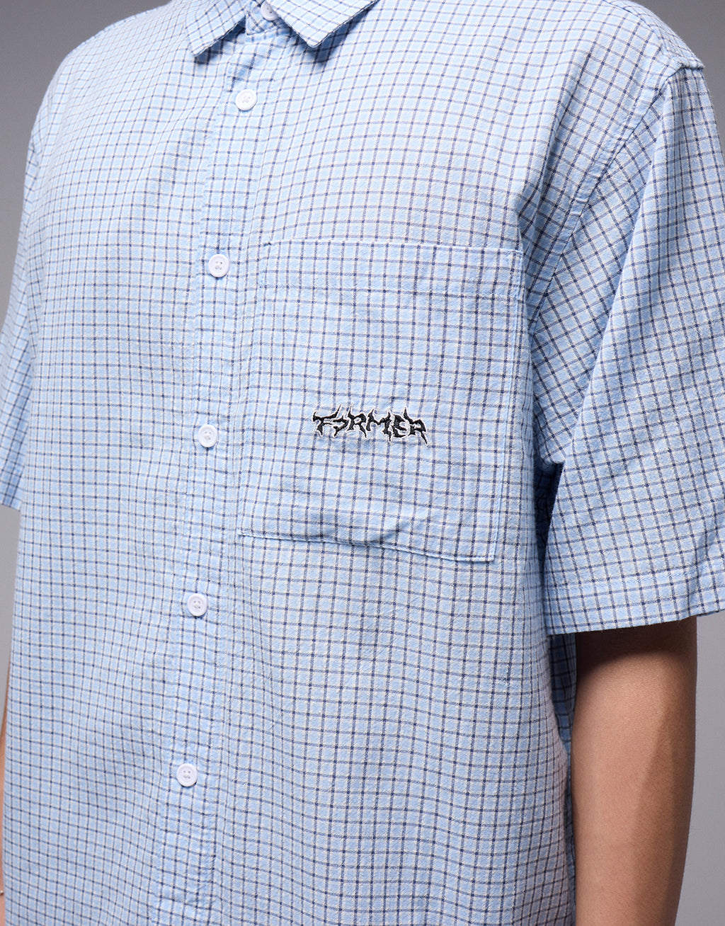 Vivian Check Short Sleeve Shirt - Blue