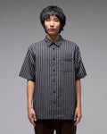 Reynolds Stripe Short Sleeve Shirt - Midnight by Former