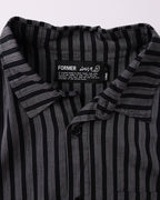 Reynolds Stripe Short Sleeve Shirt - Midnight by Former - view 3