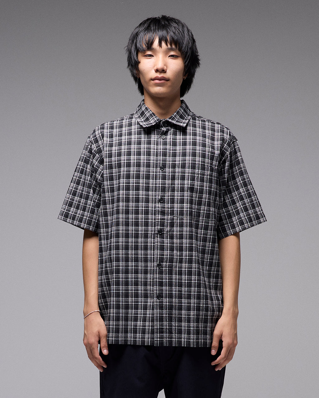 Vivian Praise Check Short Sleeve Shirt - Black