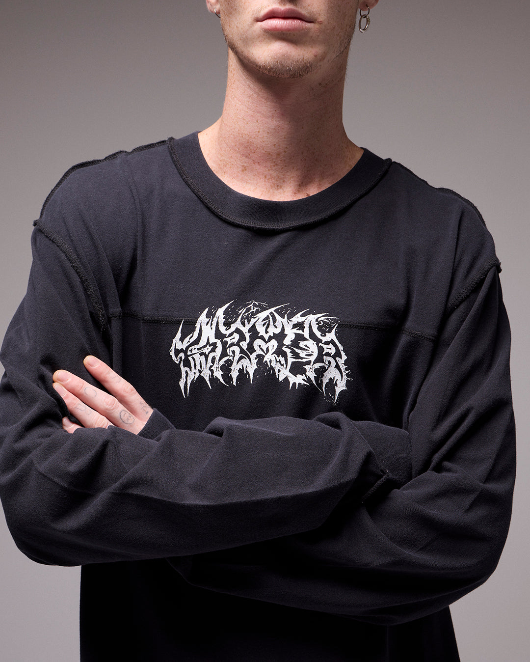 Praise Long Sleeve T-Shirt - Washed Black