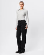 Florence Polo Top - Grey Marle