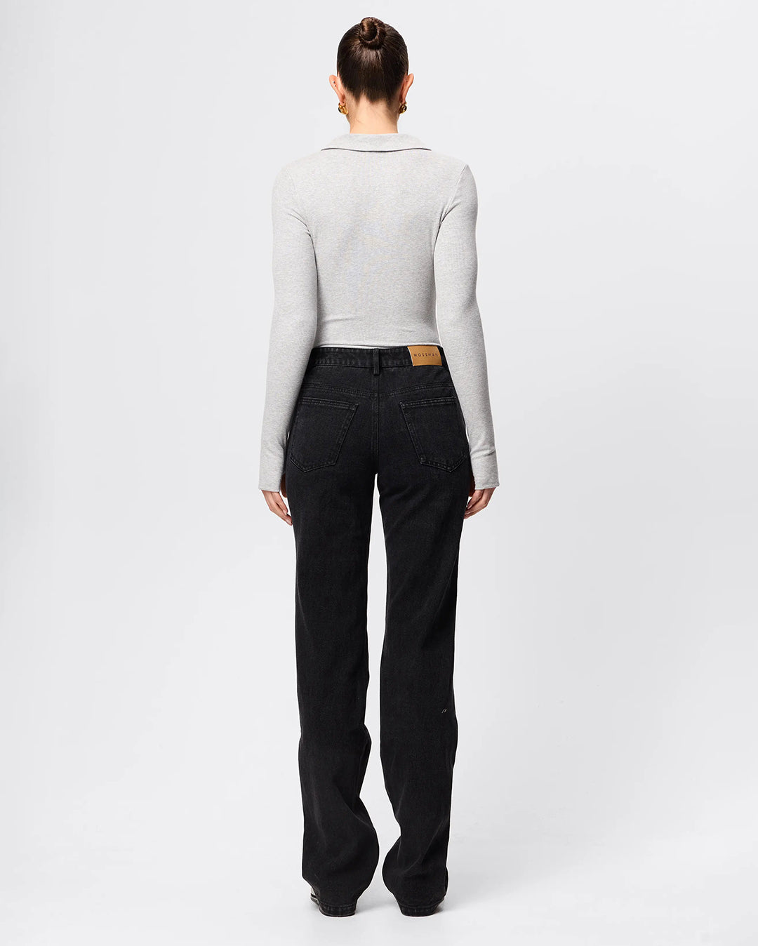 Florence Polo Top - Grey Marle