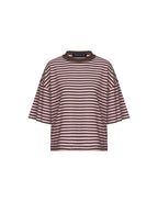 Bloom Short Sleeve Top - Chocolate Blush Stripe by Lioness - view 2