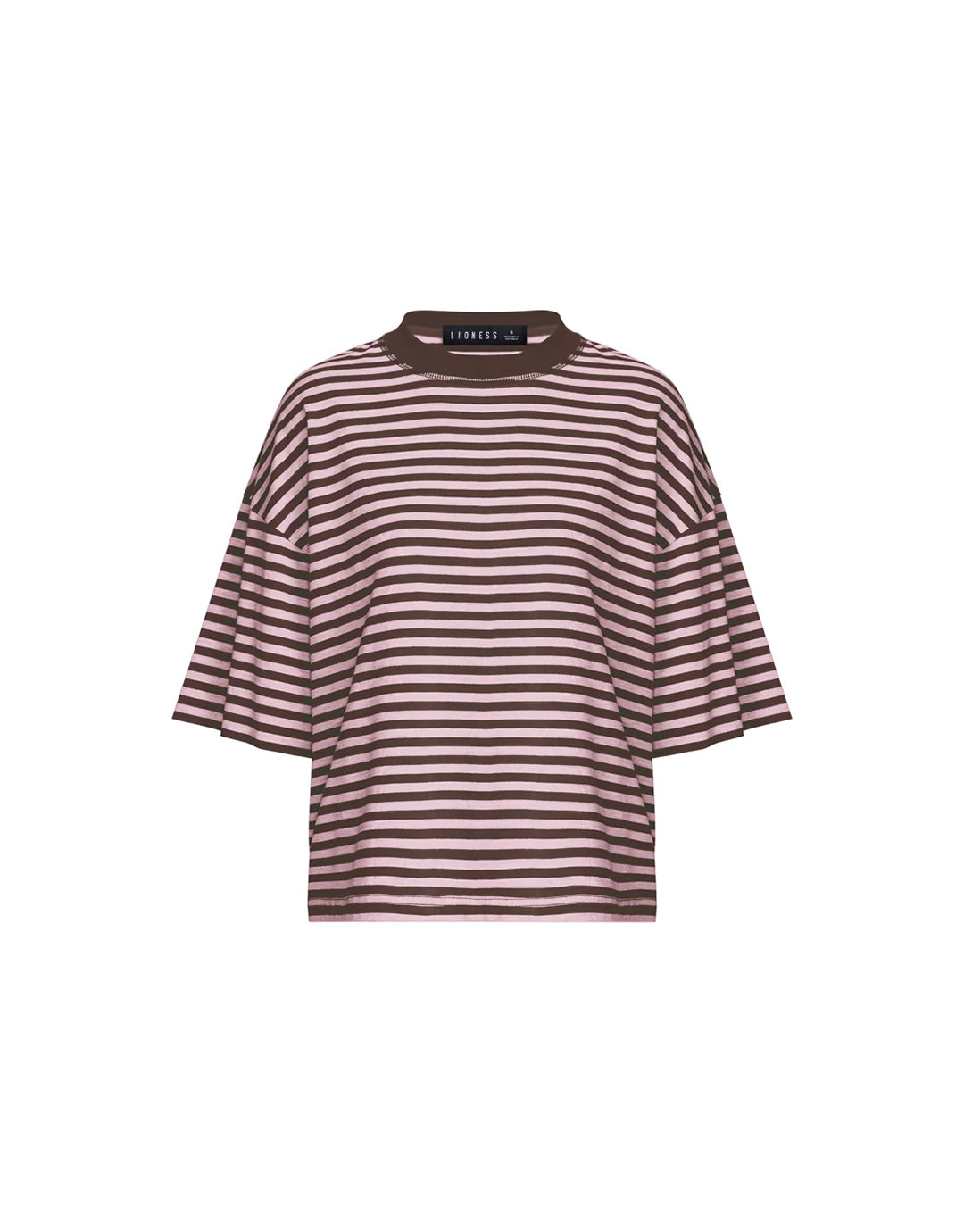 Bloom Short Sleeve Top - Chocolate Blush Stripe