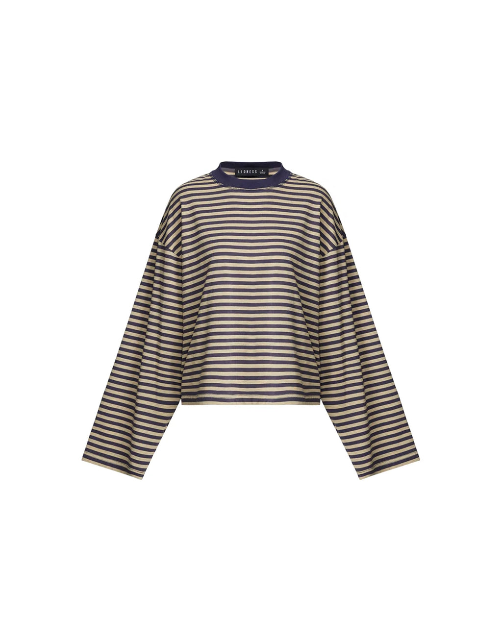 Bloom Long Sleeve Top - Beige Stripe