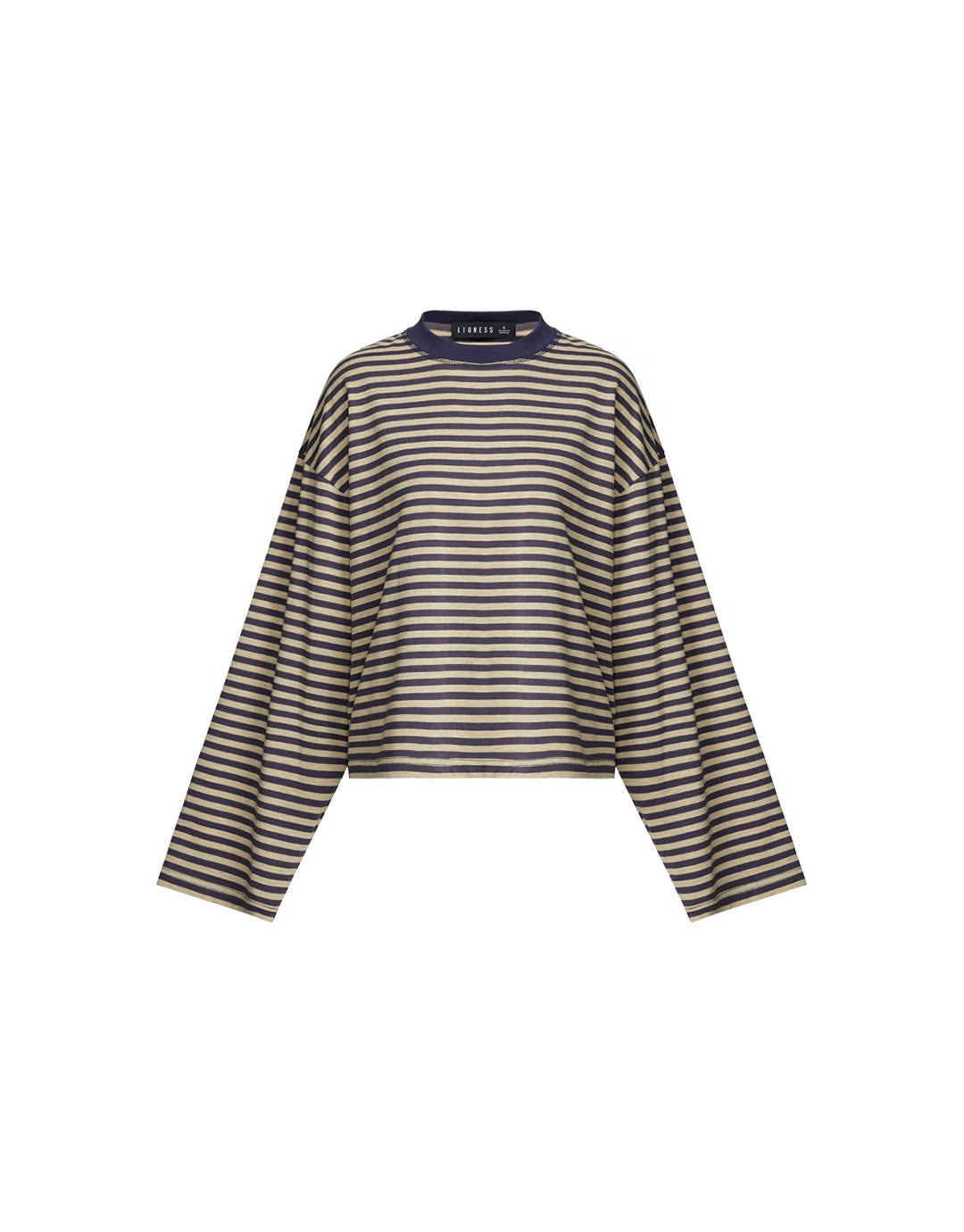 Bloom Long Sleeve Top - Beige Stripe