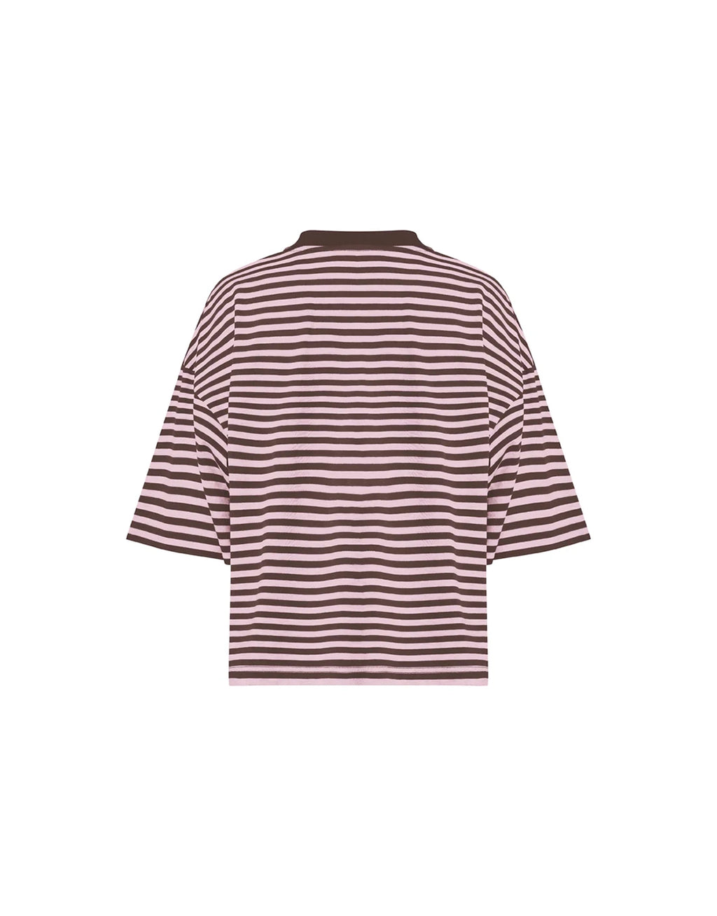 Bloom Short Sleeve Top - Chocolate Blush Stripe